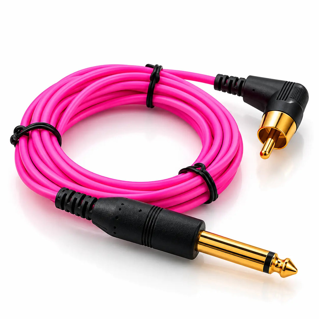 Premium Gold Plated 90° RCA Cable - Power Supply & Accessory - FYT Tattoo Supplies New York
