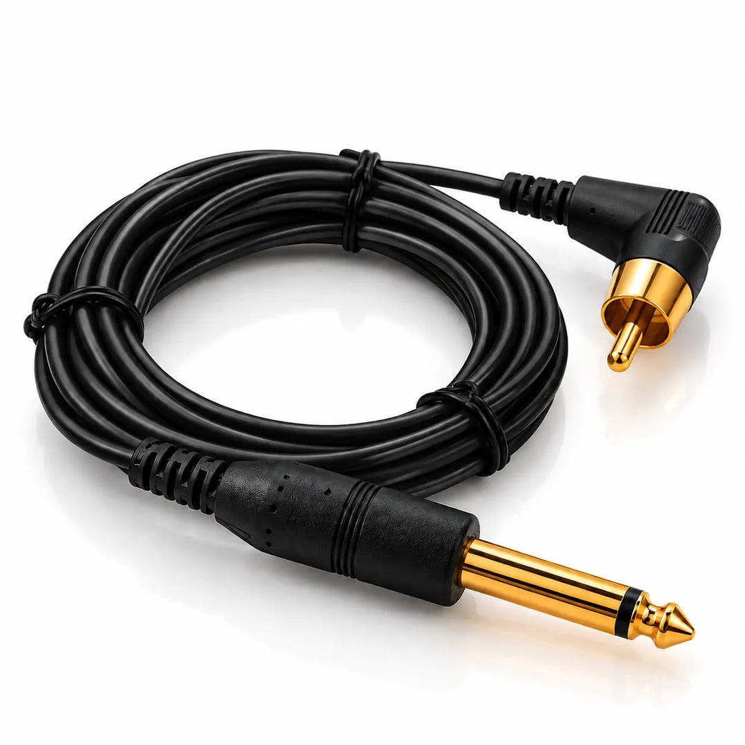 Premium Gold Plated 90° RCA Cable - Power Supply & Accessory - FYT Tattoo Supplies New York