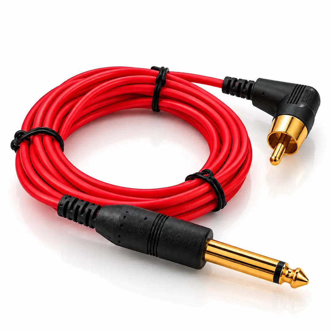 Premium Gold Plated 90° RCA Cable - Power Supply & Accessory - FYT Tattoo Supplies New York