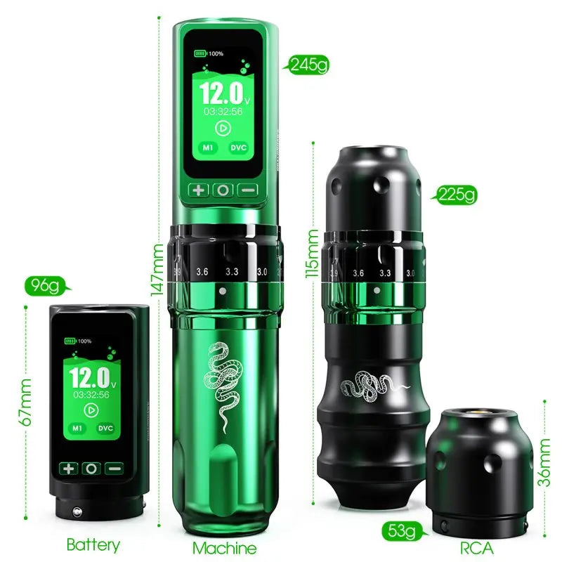 Tattoo Kit | Dragonhawk Fold Pro Year of Snake Edition Tattoo Machine Pen Wireless Professional Bundle - Tattoo Machine - FYT Tattoo Supplies New York