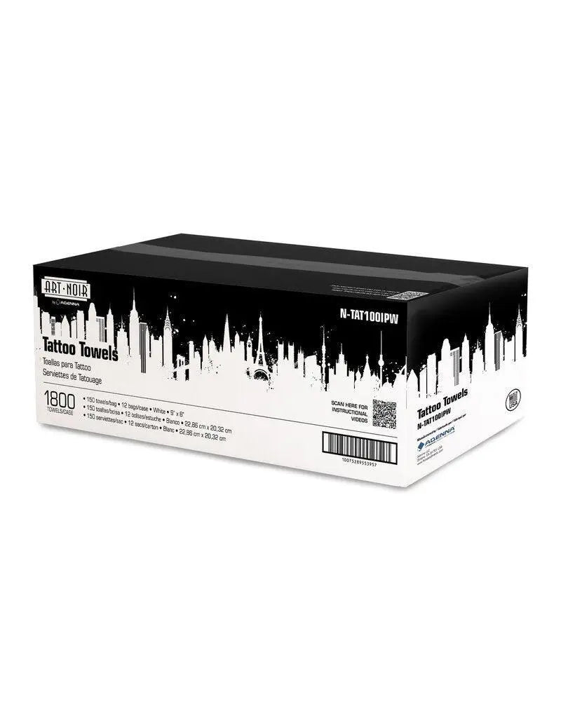 Art Noir Tattoo Towels Case (12bags of 150) 1800 Towels 100 Series - Station Prep. & Barrier - FYT Tattoo Supplies New York