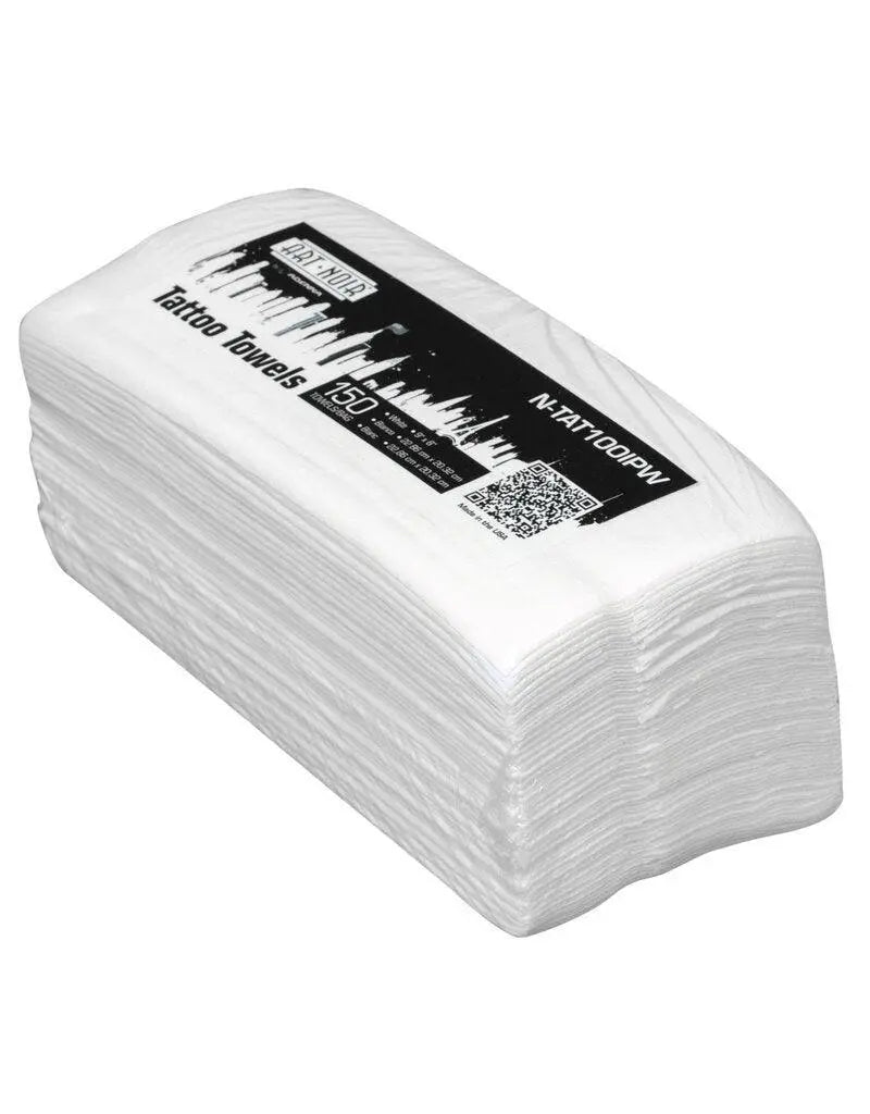 Art Noir Tattoo Towels Case (12bags of 150) 1800 Towels 100 Series - Station Prep. & Barrier - FYT Tattoo Supplies New York