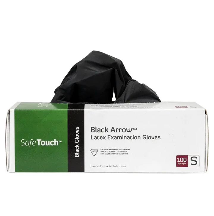 Dynarex - Black Latex Exam Gloves, Powder-Free - Gloves - FYT Tattoo Supplies New York