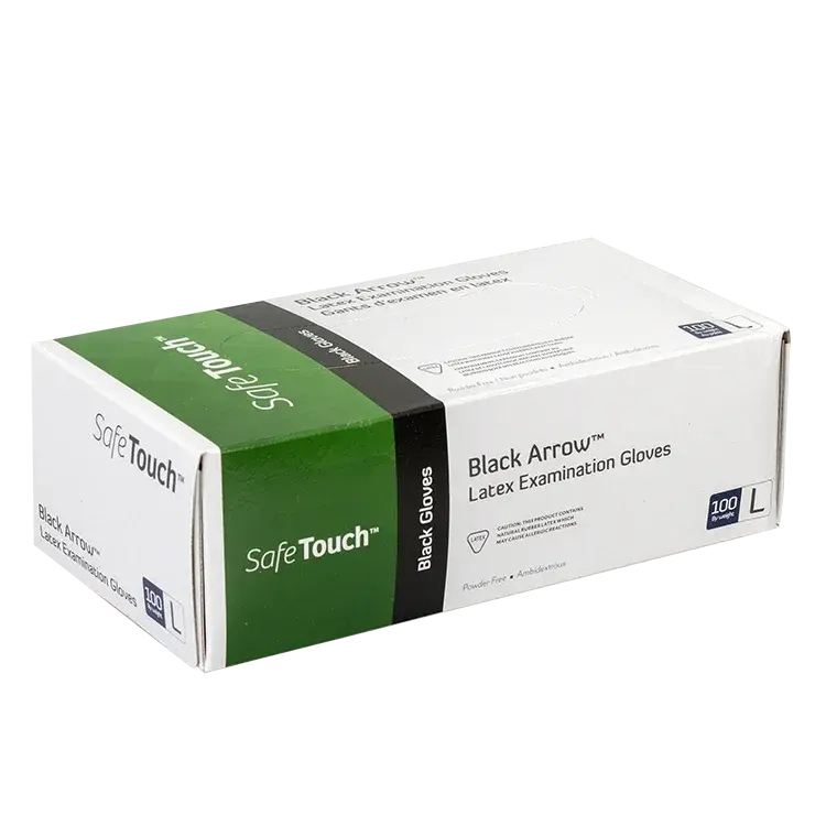 Dynarex - Black Latex Exam Gloves, Powder-Free - Gloves - FYT Tattoo Supplies New York