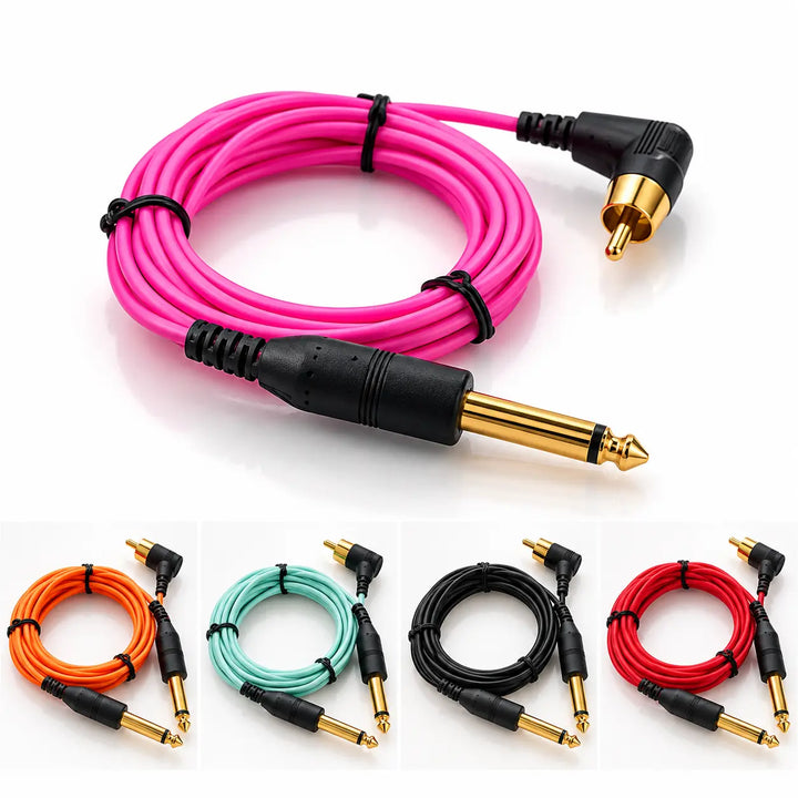 Premium Gold Plated 90° RCA Cable - Power Supply & Accessory - FYT Tattoo Supplies New York