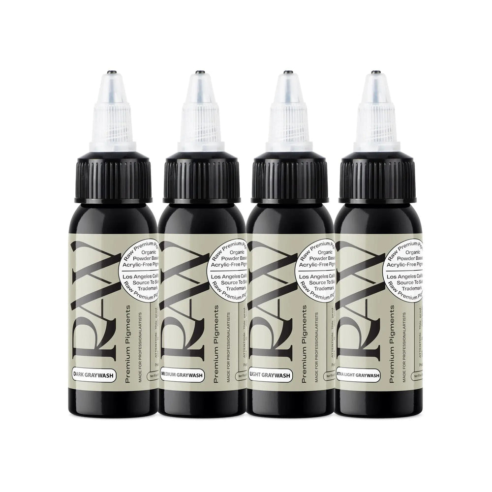 Raw Ink Premium Grey Wash Set - Tattoo Ink - FYT Tattoo Supplies New York