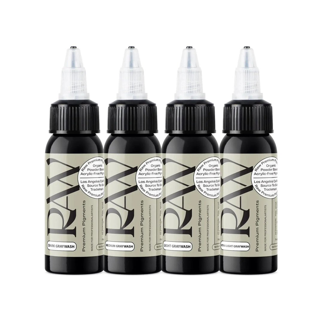 Raw Ink Premium Grey Wash Set - Tattoo Ink - FYT Tattoo Supplies New York