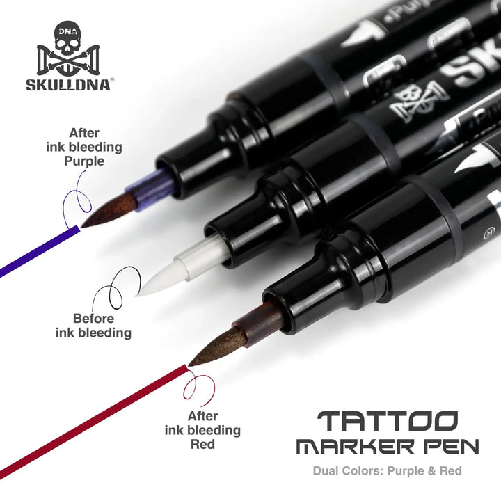 Dual Color Tattoo Marker Pen - skin marker - FYT Tattoo Supplies New York