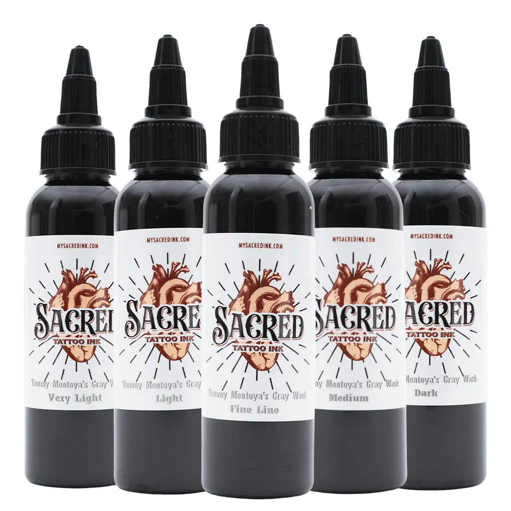Sacred Inks-Tommy Montoya's Gray Wash Set 1 oz - Tattoo Ink - FYT Tattoo Supplies New York