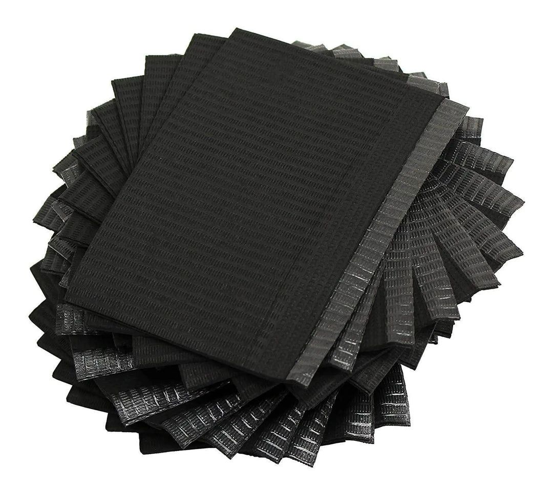 Adenna - Dental Bibs/Lap Cloths, Black (Box of 500) - Station Prep. & Barrier - FYT Tattoo Supplies New York