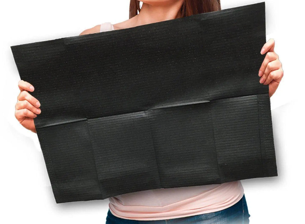 Adenna - Dental Bibs/Lap Cloths, Black (Box of 500) - Station Prep. & Barrier - FYT Tattoo Supplies New York